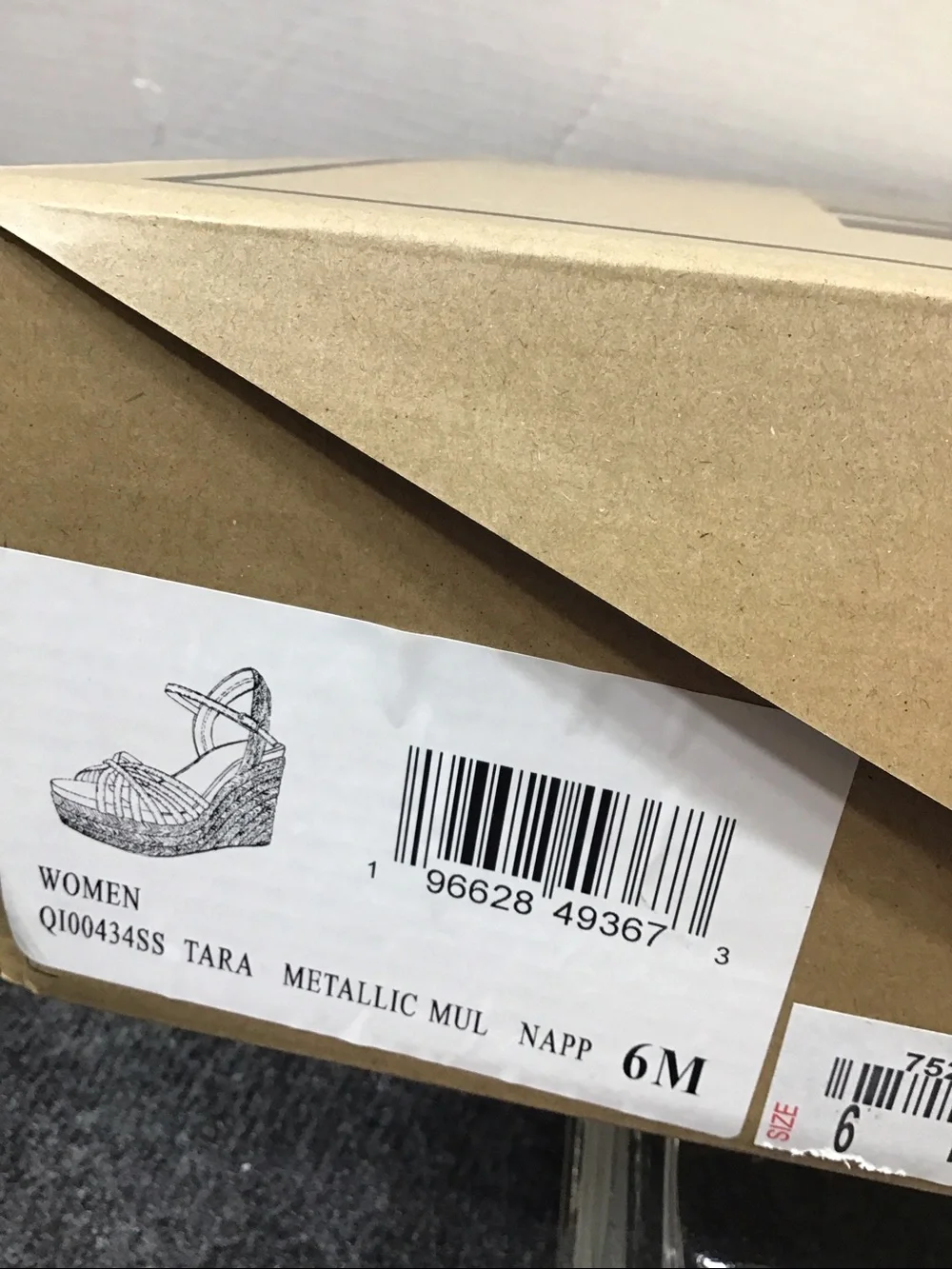 Mia Tara Metallic Wedge Sandals with Espadrille Platform 6M